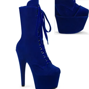 Velours 18 cm ADORE-1045VEL bottines à talons aiguilles bleues + protection