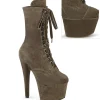 Velours 18 cm ADORE-1045VEL bottines à talons aiguilles khaki + protection