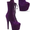 Velours 18 cm ADORE-1045VEL bottines à talons aiguilles pourpre + protection