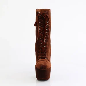 Velours 18 cm ADORE-1045VEL bottines à talons aiguilles brun + protection