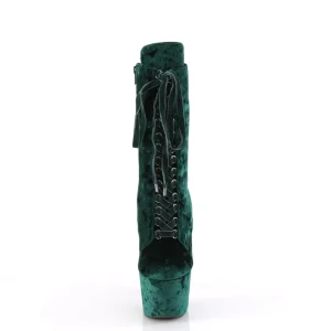 Velours 18 cm ADORE-1045VEL bottines à talons aiguilles vertes + protection
