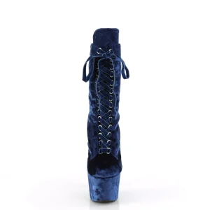 Velours 18 cm ADORE-1045VEL bottines à talons aiguilles bleues + protection