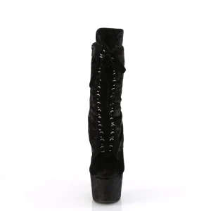 Velours 18 cm ADORE-1045VEL bottines à talons aiguilles noires + protection