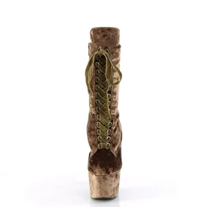 Velours 18 cm ADORE-1045VEL bottines à talons aiguilles khaki + protection