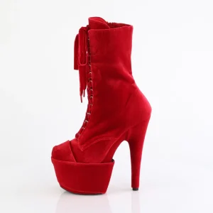Velours 18 cm ADORE-1045VEL bottines à talons aiguilles rouge + protection