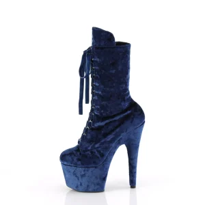 Velours 18 cm ADORE-1045VEL bottines à talons aiguilles bleues + protection