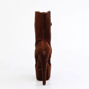 Velours 18 cm ADORE-1045VEL bottines à talons aiguilles brun + protection
