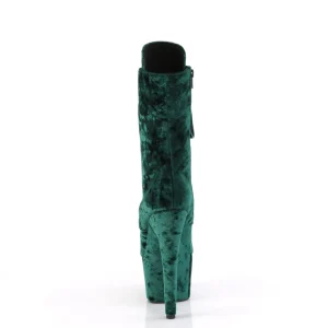Velours 18 cm ADORE-1045VEL bottines à talons aiguilles vertes + protection