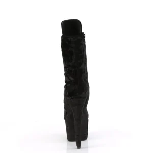 Velours 18 cm ADORE-1045VEL bottines à talons aiguilles noires + protection