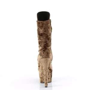 Velours 18 cm ADORE-1045VEL bottines à talons aiguilles khaki + protection