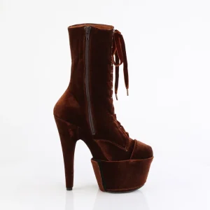 Velours 18 cm ADORE-1045VEL bottines à talons aiguilles brun + protection
