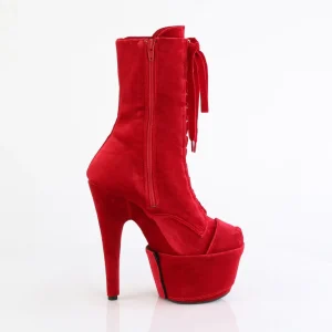 Velours 18 cm ADORE-1045VEL bottines à talons aiguilles rouge + protection