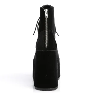 Velours 13 cm CAMEL-203 femmes bottines plateforme épais talon chunky noires