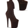 Velours 20 cm FLAMINGO-1045VEL bottines à talons aiguilles brun + protection