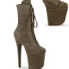 Velours 20 cm FLAMINGO-1045VEL bottines à talons aiguilles khaki + protection
