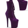 Velours 20 cm FLAMINGO-1045VEL bottines à talons aiguilles pourpre + protection