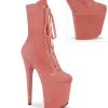 Velours 20 cm FLAMINGO-1045VEL bottines à talons aiguilles rose + protection