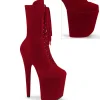 Velours 20 cm FLAMINGO-1045VEL bottines à talons aiguilles rouge + protection