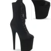 Velours 20 cm FLAMINGO-1045VEL bottines à talons aiguilles noires + protection