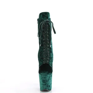 Velours 20 cm FLAMINGO-1045VEL bottines à talons aiguilles vertes + protection