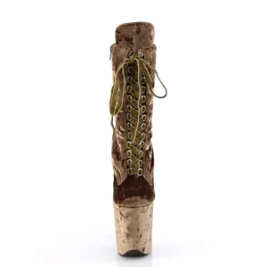 Velours 20 cm FLAMINGO-1045VEL bottines à talons aiguilles khaki + protection