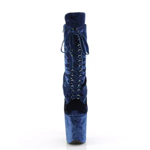 Velours 20 cm FLAMINGO-1045VEL bottines à talons aiguilles bleues + protection