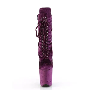 Velours 20 cm FLAMINGO-1045VEL bottines à talons aiguilles pourpre + protection
