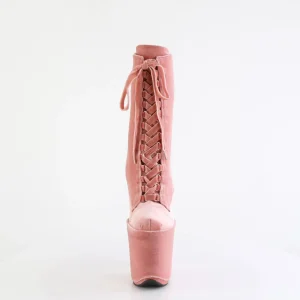 Velours 20 cm FLAMINGO-1045VEL bottines à talons aiguilles rose + protection
