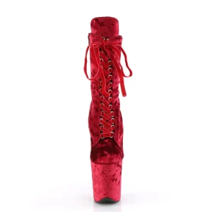 Velours 20 cm FLAMINGO-1045VEL bottines à talons aiguilles rouge + protection