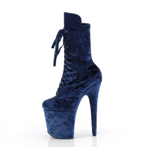 Velours 20 cm FLAMINGO-1045VEL bottines à talons aiguilles bleues + protection