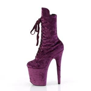 Velours 20 cm FLAMINGO-1045VEL bottines à talons aiguilles pourpre + protection