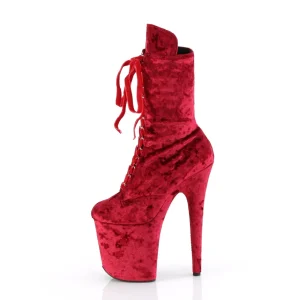 Velours 20 cm FLAMINGO-1045VEL bottines à talons aiguilles rouge + protection