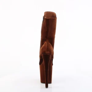 Velours 20 cm FLAMINGO-1045VEL bottines à talons aiguilles brun + protection