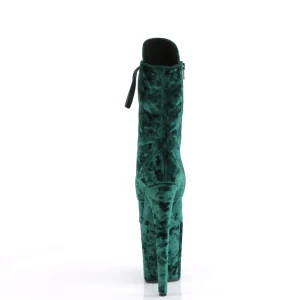 Velours 20 cm FLAMINGO-1045VEL bottines à talons aiguilles vertes + protection