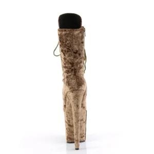 Velours 20 cm FLAMINGO-1045VEL bottines à talons aiguilles khaki + protection