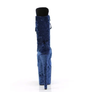 Velours 20 cm FLAMINGO-1045VEL bottines à talons aiguilles bleues + protection