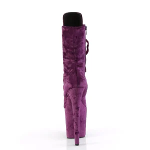 Velours 20 cm FLAMINGO-1045VEL bottines à talons aiguilles pourpre + protection