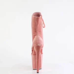 Velours 20 cm FLAMINGO-1045VEL bottines à talons aiguilles rose + protection