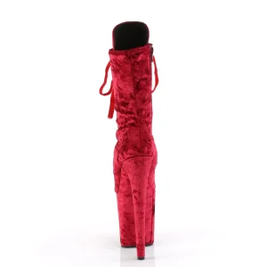 Velours 20 cm FLAMINGO-1045VEL bottines à talons aiguilles rouge + protection