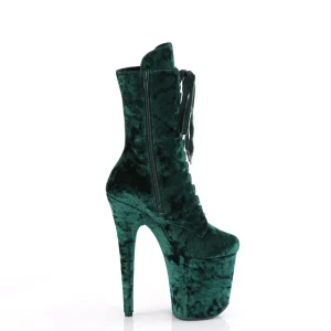Velours 20 cm FLAMINGO-1045VEL bottines à talons aiguilles vertes + protection