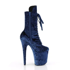 Velours 20 cm FLAMINGO-1045VEL bottines à talons aiguilles bleues + protection