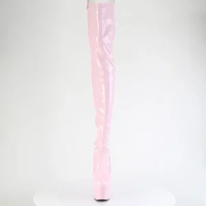 Verni 18 cm ADORE-3850 bottes cuissardes à lacets roses