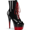 Verni 18 cm ADORE-1021BR-H bottines plate-forme et bout ouvert noir
