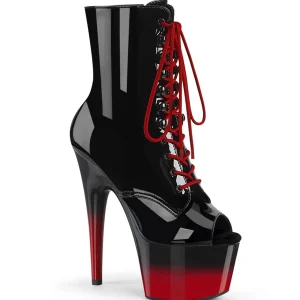 Verni 18 cm ADORE-1021BR-H bottines plate-forme et bout ouvert noir