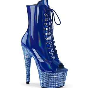 Verni 18 cm BEJ-1021-7 bottines plate-forme et bout ouvert bleu