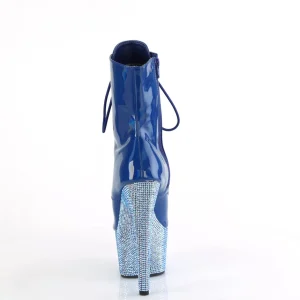 Verni 18 cm BEJ-1021-7 bottines plate-forme et bout ouvert bleu