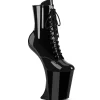 Verni 23 cm BEWITCHED Heelless bottines pony talons noires