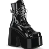 Verni 13 cm CAMEL-65 emo femmes bottines chunky plateforme à lacets