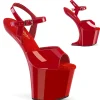 Verni 20 cm CRAZE-809 Heelless talons hauts plateforme pony rouges