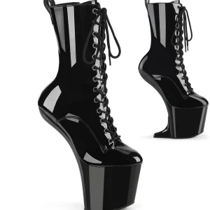 Verni 20 cm CRAZE-1040 Heelless bottines pony talons noires